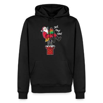 Weihnachtsmann Brennt Kamin Geschenk Oh Oh Oh - Männer Premium Bio Hoodie - Schwarz - Vorne - Nico (187cm)