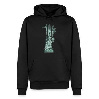 Freiheitsstatue Joint High Cannabis Weed Gras - Männer Premium Bio Hoodie - Schwarz - Vorne - Nico (187cm)