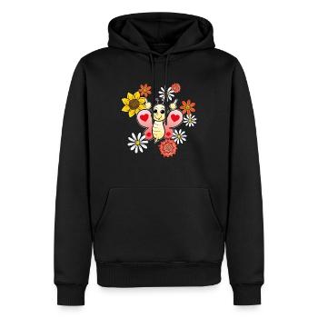 Butterfly Flowers Penis Middle Finger Funny - Men’s Premium Organic Hoodie - black - Front - Nico (187cm)