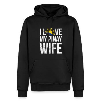 Ich liebe meine Pinay Frau Philippinen Filipino Pride - Männer Premium Bio Hoodie - Schwarz - Vorne - Nico (187cm)