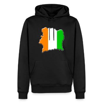 Elfenbeinküste Flagge Landkarte - Männer Premium Bio Hoodie - Schwarz - Vorne - Nico (187cm)