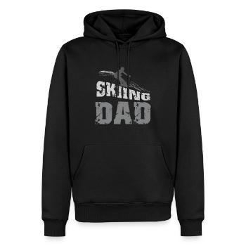 Skiing Dad Skier Winter Skis Snow - Men’s Premium Organic Hoodie - black - Front - Nico (187cm)