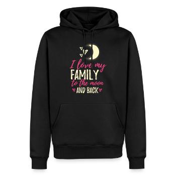 j'aime ma famille sur la lune et retour - Sweat à capuche Premium bio Homme - noir - Devant - Nico (187cm)