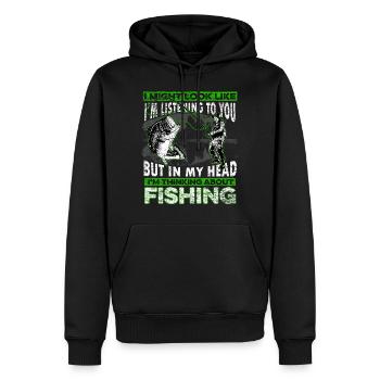 Pêcheur pêcheur pêcheur - Sweat à capuche Premium bio Homme - noir - Devant - Nico (187cm)