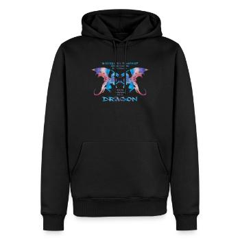 Sei immer du selbst - Sei immer ein Drache - Männer Premium Bio Hoodie - Schwarz - Vorne - Nico (187cm)