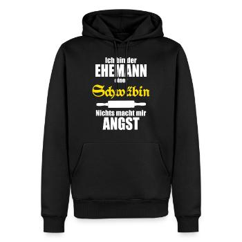 Je suis le mari d’une belle-sœur - Sweat à capuche Premium bio Homme - noir - Devant - Nico (187cm)