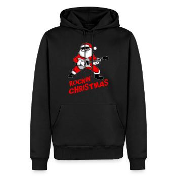 Rock n Roll Santa Christmas Christmas Guitar Gift - Sweat à capuche Premium bio Homme - noir - Devant - Nico (187cm)