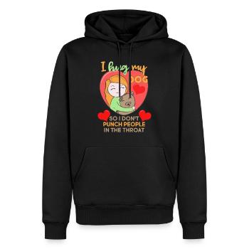 I don t punch people in the throat - Männer Premium Bio Hoodie - Schwarz - Vorne - Nico (187cm)