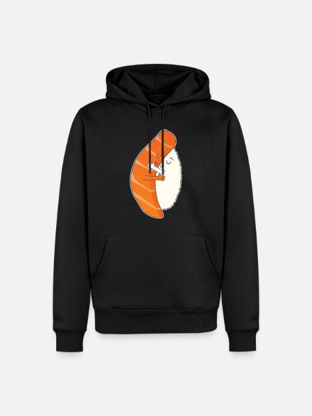 Sushi Hugging - Männer Premium Bio Hoodie - Schwarz