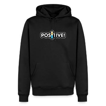 Grossesse enceinte cadeau - Sweat à capuche Premium bio Homme - noir - Devant - Nico (187cm)