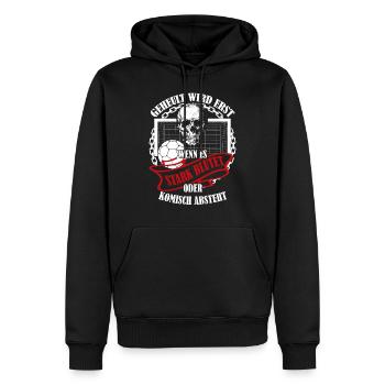 Est hurlé seulement quand il saigne abondamment - Sweat à capuche Premium bio Homme - noir - Devant - Nico (187cm)