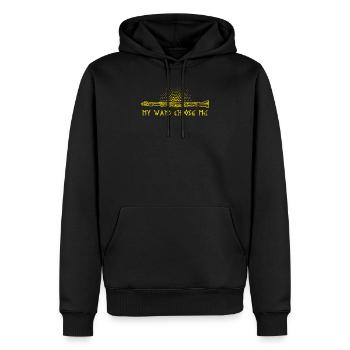 Clarinette flûte de cuivres - Sweat à capuche Premium bio Homme - noir - Devant - Nico (187cm)