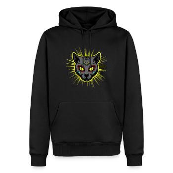Sugar Cat Skull Mexico - Männer Premium Bio Hoodie - Schwarz - Vorne - Nico (187cm)