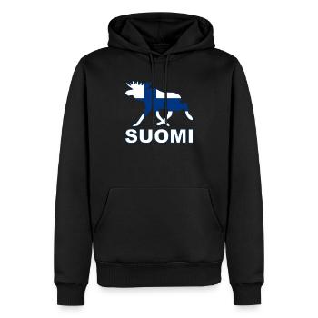 Suomi Moose Elk Moose Finlande Helsinki Cadeau - Sweat à capuche Premium bio Homme - noir - Devant - Nico (187cm)
