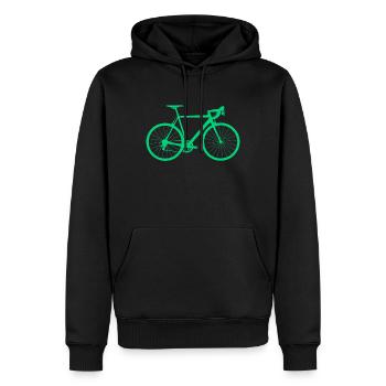 Rennrad - Männer Premium Bio Hoodie - Schwarz - Vorne - Nico (187cm)