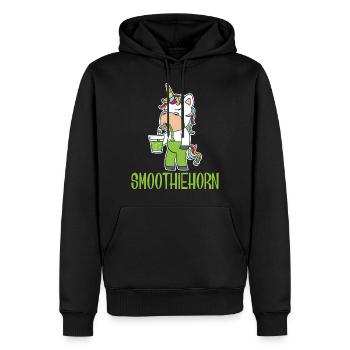 Drôle Licorne Boissons Smoothie Vert Vegan - Sweat à capuche Premium bio Homme - noir - Devant - Nico (187cm)