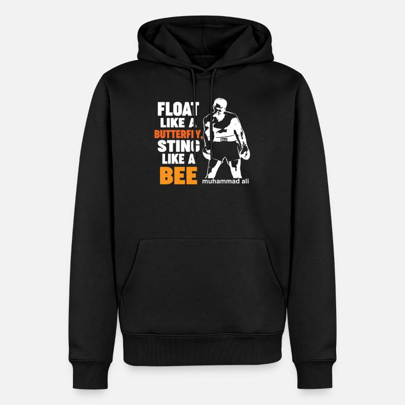Flotter comme un point papillon comme une bee ali - Sweat à capuche Premium bio Homme - noir