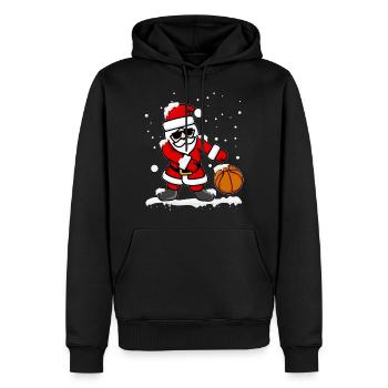 Flossing Santa Claus Basketball - Men’s Premium Organic Hoodie - black - Front - Nico (187cm)
