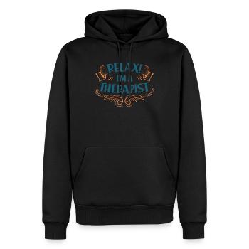 Psychiatre thérapeute thérapeute psychologue profession - Sweat à capuche Premium bio Homme - noir - Devant - Nico (187cm)