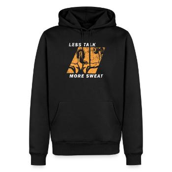 préparateur physique - Sweat à capuche Premium bio Homme - noir - Devant - Nico (187cm)