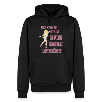 Mich muss man sich nervlich erstmal leisten können - Männer Premium Bio Hoodie - Schwarz - Vorne - Nico (187cm)
