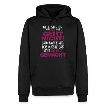 C’est un bon dicton . - Sweat à capuche Premium bio Homme - noir - Devant - Nico (187cm)