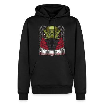 Kolibri - Männer Premium Bio Hoodie - Schwarz - Vorne - Nico (187cm)