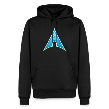 Arch Logo Computer Genius Gift Linux Love Symbol - Sweat à capuche Premium bio Homme - noir - Devant - Nico (187cm)