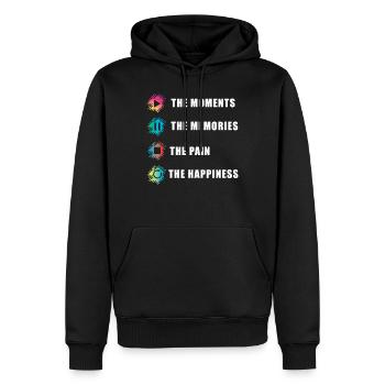 Tapedeck: Moments, Memories, Pain, Happiness - Männer Premium Bio Hoodie - Schwarz - Vorne - Nico (187cm)
