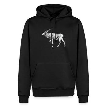 Bronntanas Ainmhithe Addax - Men’s Premium Organic Hoodie - black - Front - Nico (187cm)