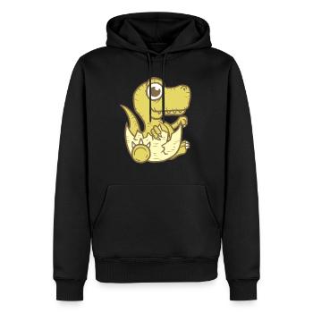 T-rex Baby - Männer Premium Bio Hoodie - Schwarz - Vorne - Nico (187cm)