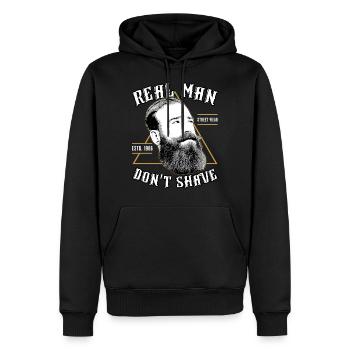 Hipster hipster - Sweat à capuche Premium bio Homme - noir - Devant - Nico (187cm)