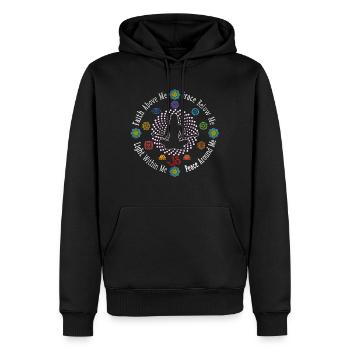 Méditation - Sweat à capuche Premium bio Homme - noir - Devant - Nico (187cm)