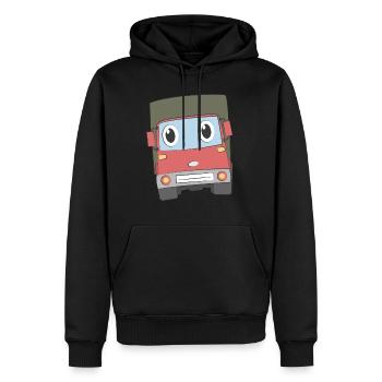 Camion avec visage - Sweat à capuche Premium bio Homme - noir - Devant - Nico (187cm)