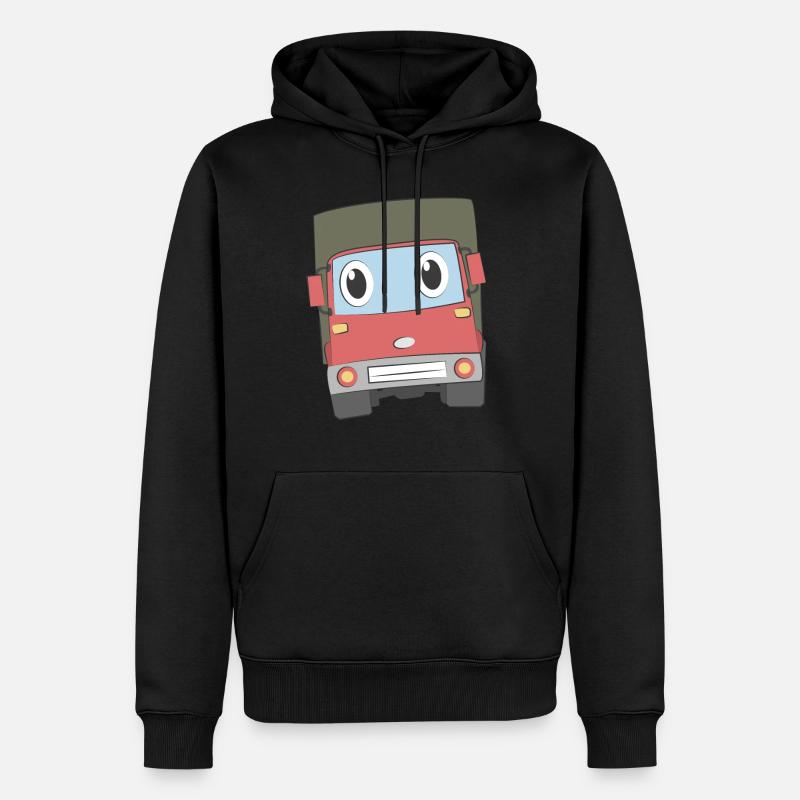 LKW mit Gesicht - Männer Premium Bio Hoodie - Schwarz