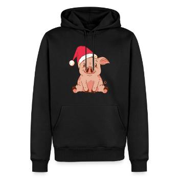 Schwein Weihnachten - Männer Premium Bio Hoodie - Schwarz - Vorne - Nico (187cm)