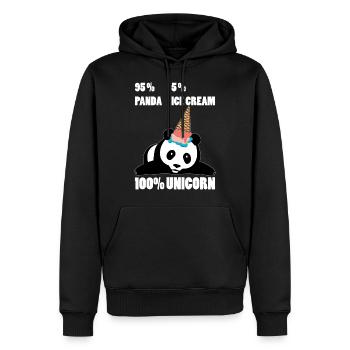 Pandacorn Panda Einhorn Geschenk Geschenkidee - Männer Premium Bio Hoodie - Schwarz - Vorne - Nico (187cm)
