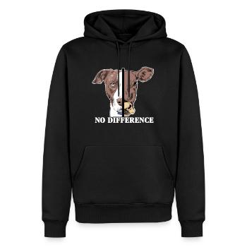 T-shirt végétalien drôle - Sweat à capuche Premium bio Homme - noir - Devant - Nico (187cm)