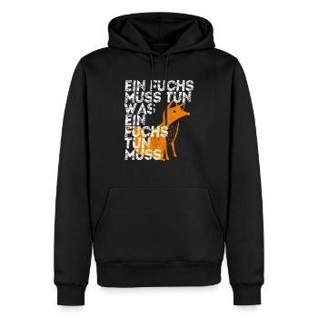 Ein Fuchs mus tun was ein Fuchs tun muss - Männer Premium Bio Hoodie - Schwarz - Vorne - Nico (187cm)