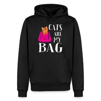 Les chats sont mon sac - Sweat à capuche Premium bio Homme - noir - Devant - Nico (187cm)