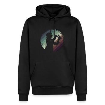 Saxophone Jazz Swing Classique Musicien Ska Punk Rock - Sweat à capuche Premium bio Homme - noir - Devant - Nico (187cm)