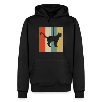 Chat Abyssinier Chat Abyssinier Cadeau - Sweat à capuche Premium bio Homme - noir - Devant - Nico (187cm)