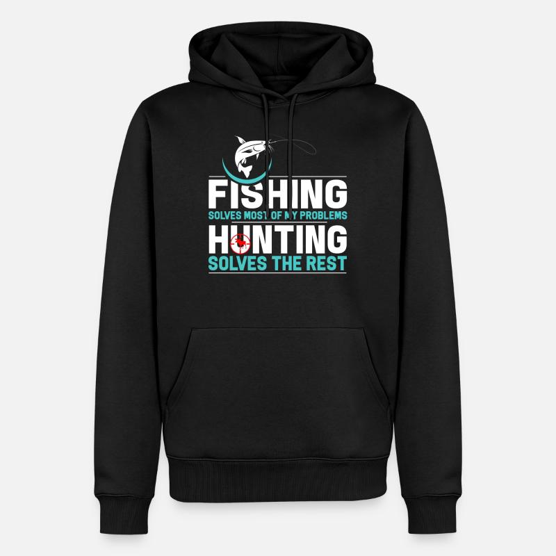 Pêche et chasse - Sweat à capuche Premium bio Homme - noir