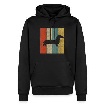 Dachshund Dackel Teckel Geschenk Hund - Männer Premium Bio Hoodie - Schwarz - Vorne - Nico (187cm)