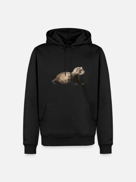 Ferret polygon polecat - Men’s Premium Organic Hoodie - black