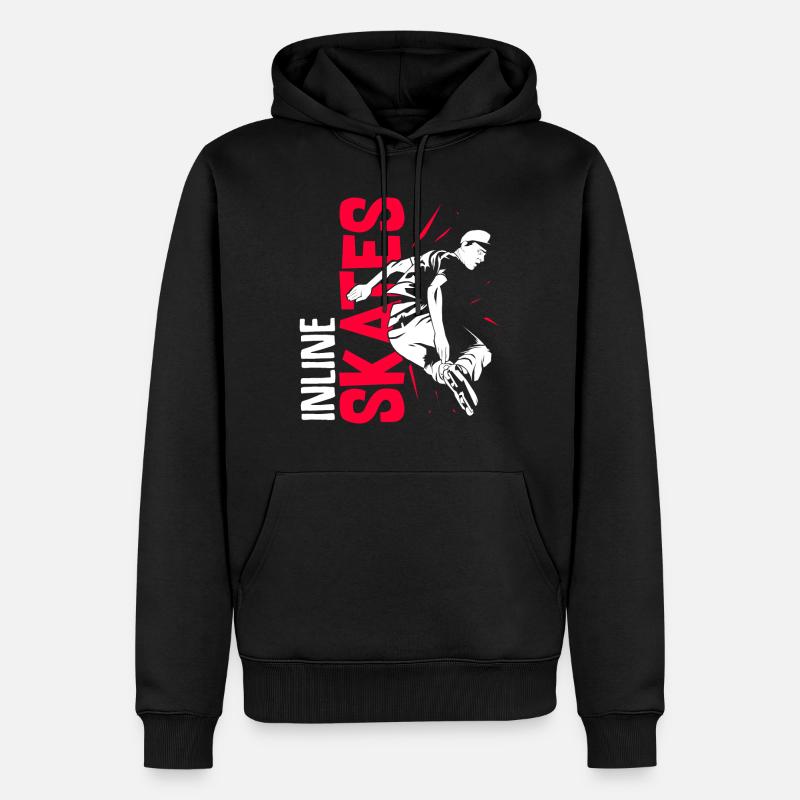 Inline Schlittschuhe Rollschuh - Männer Premium Bio Hoodie - Schwarz