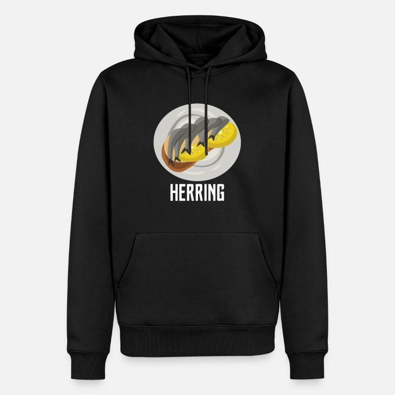 Poisson de hareng - Sweat à capuche Premium bio Homme - noir