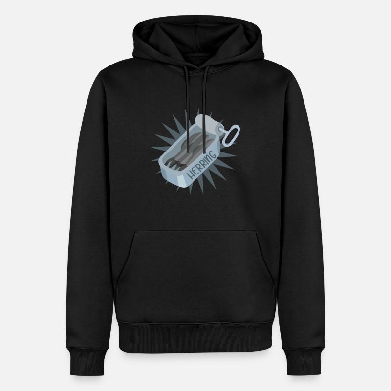 Hering Sardinen - Männer Premium Bio Hoodie - Schwarz
