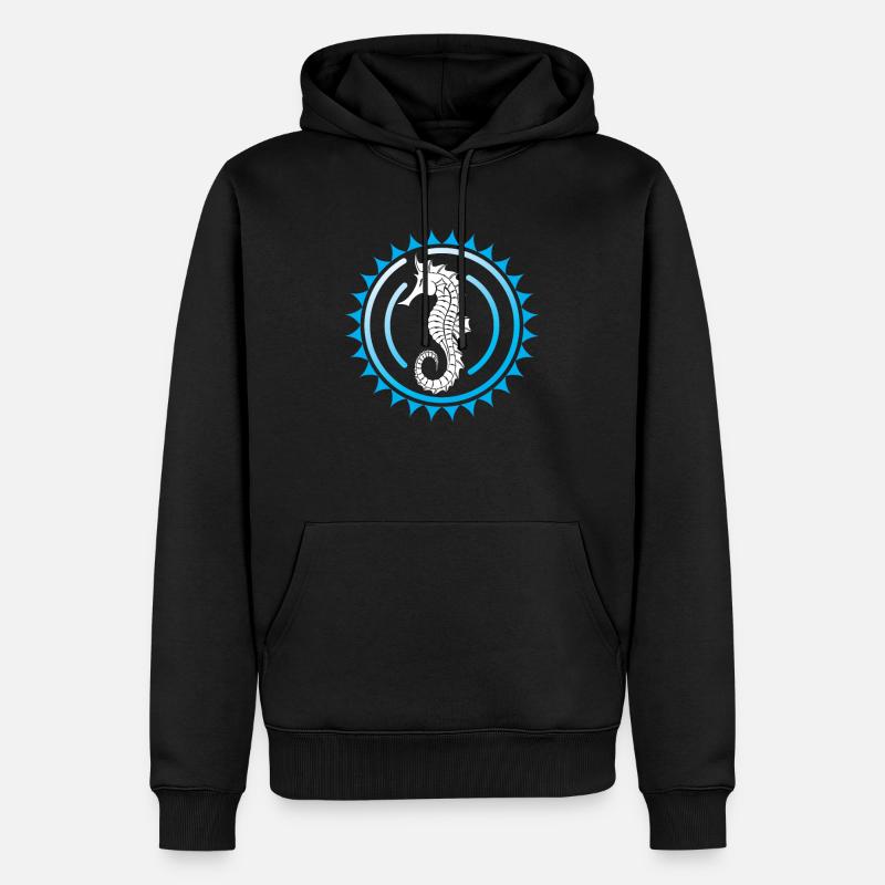 Seepferd - Männer Premium Bio Hoodie - Schwarz