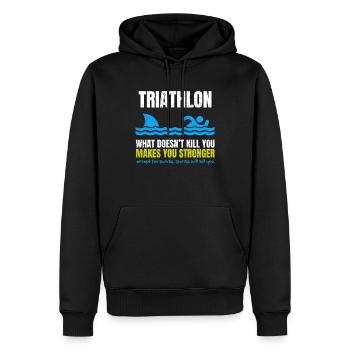 Requin de natation triathlon - Sweat à capuche Premium bio Homme - noir - Devant - Nico (187cm)